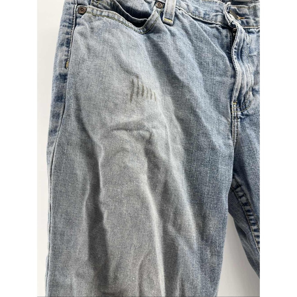 Old Navy sz 10 short Blue Loose Straight Leg Denim Faded distressed - Picture 2 of 4